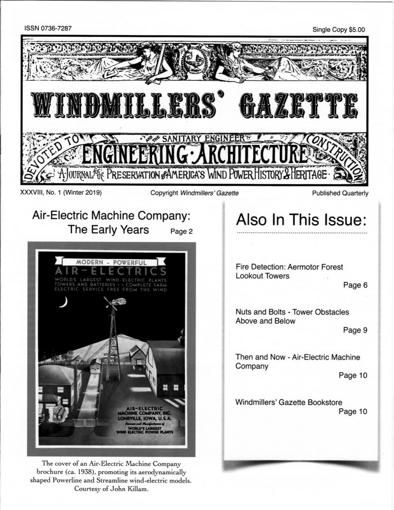 Image of cover of Winter 2019 issue of Windmillers' Gazette.