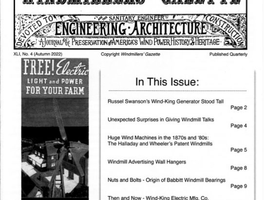 XLI, No 4 (Autumn 2022), Windmillers' Gazette