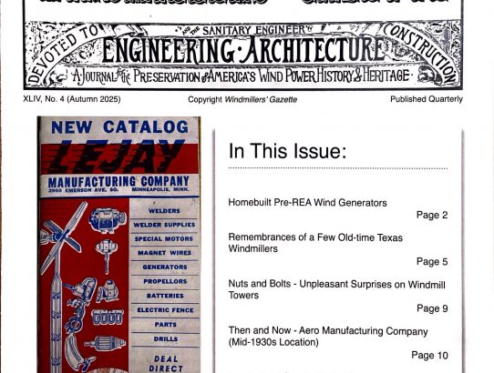 XLIV, No. 4 (Autumn 2025), Windmillers' Gazette